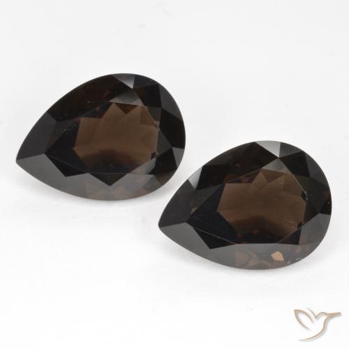 Shop natural 13.10ct Marron foncé Quartz fumé gems, En forme de poire, from Brésil at GemSelect. In stock, global shipping!
