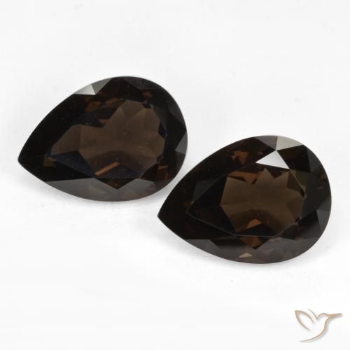 12.94ctw Naturel Marron foncé Quartz fumé, En forme de poire, VVS