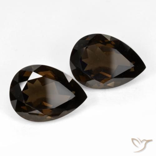 Shop natural 12.94ct Marron foncé Quartz fumé gems, En forme de poire, from Brésil at GemSelect. In stock, global shipping!