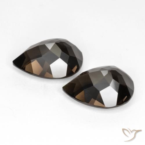 Shop natural 12.94ct Marron foncé Quartz fumé gems, En forme de poire, from Brésil at GemSelect. In stock, global shipping!