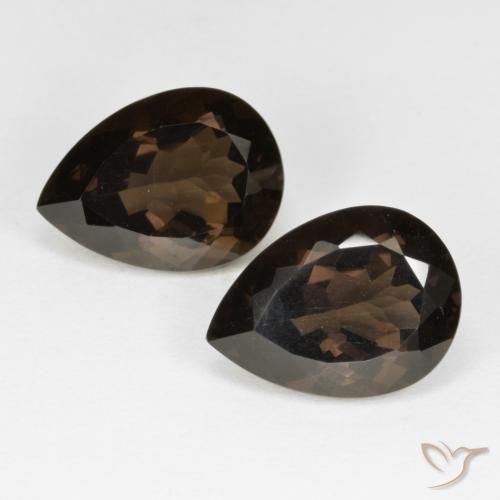 13.07ctw Naturel Brun chocolat Quartz fumé, En forme de poire, VVS-VS
