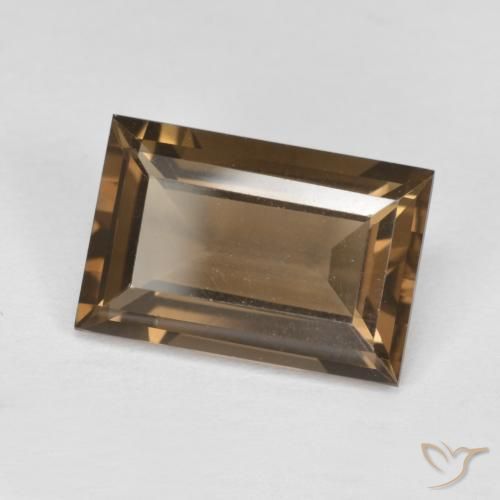 Quartz fumé Marron chaud naturelle Baquette, 3.49 ct, VVS-VS