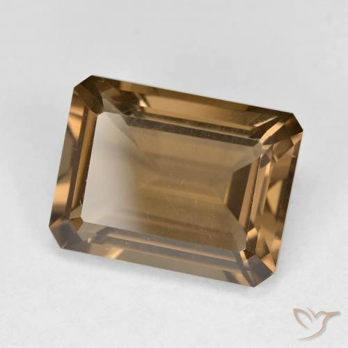 Quartz fumé Brun moyen-foncé naturelle Octogone / coupe Émeraude, 6.11 ct, VVS-VS