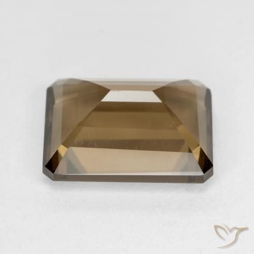Quartz fumé Brun moyen-foncé naturelle Octogone / coupe Émeraude, 6.11 ct, VVS-VS