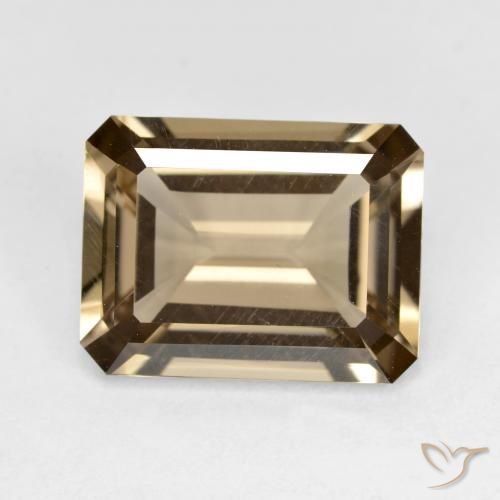 5.56ct Naturel Brun moyen-léger Quartz fumé, Taille émeraude, VVS-VS