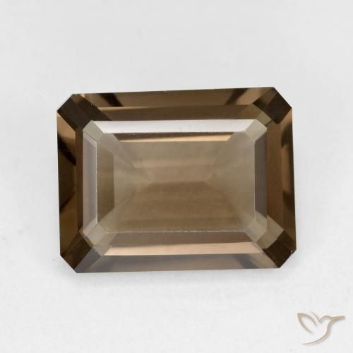5.53ct Naturel Marron clair Quartz fumé, Taille émeraude, VVS-VS