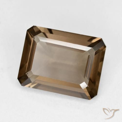 Quartz fumé Marron clair naturelle Octogone / coupe Émeraude, 5.53 ct, VVS-VS