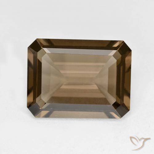 5.33ct Naturel Moka léger Quartz fumé, Taille émeraude, VVS-VS