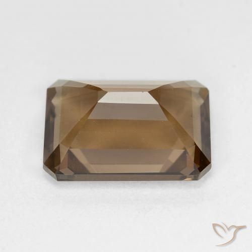 Quartz fumé Moka léger naturelle Octogone / coupe Émeraude, 5.33 ct, VVS-VS