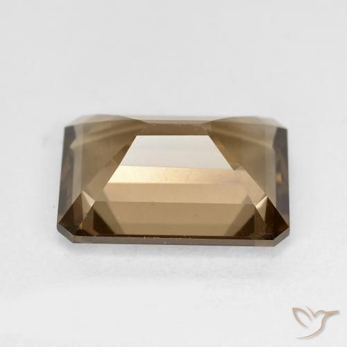 Quartz fumé Marron clair naturelle Octogone / coupe Émeraude, 5.24 ct, VVS-VS