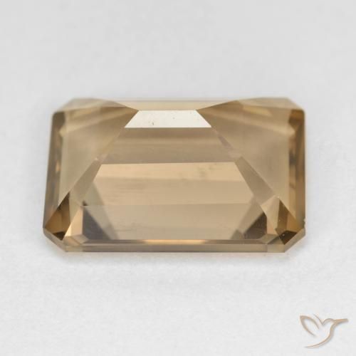 Quartz fumé Moka léger naturelle Octogone / coupe Émeraude, 5.33 ct, VVS-VS