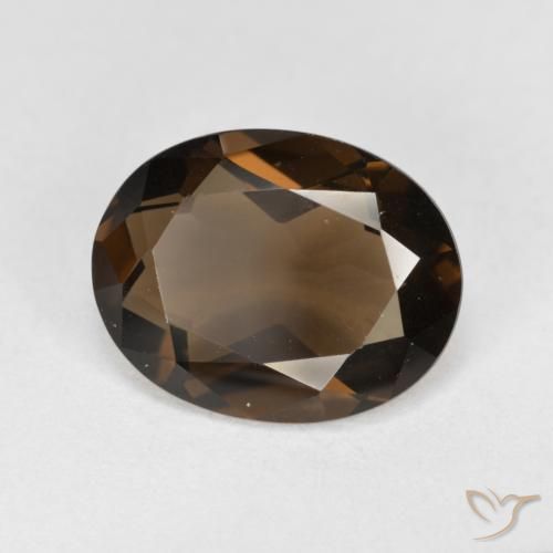 Quartz fumé Brun caryer naturelle ovale, 3.16 ct, VVS
