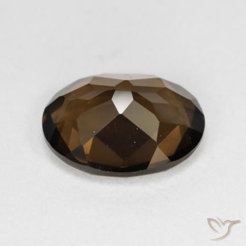 Quartz fumé Brun caryer naturelle ovale, 3.16 ct, VVS