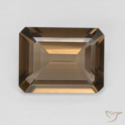 5.32ct Naturel Marron chaud Quartz fumé, Taille émeraude, VVS-VS