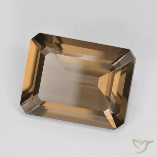 Quartz fumé Marron chaud naturelle Octogone / coupe Émeraude, 5.32 ct, VVS-VS
