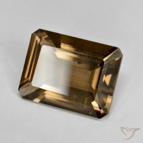 Quartz fumé Brun moyen-foncé naturelle Octogone / coupe Émeraude, 5.22 ct, VVS-VS