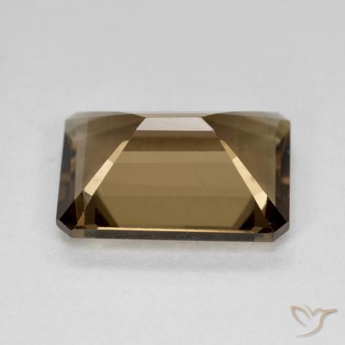 Quartz fumé Brun moyen-foncé naturelle Octogone / coupe Émeraude, 5.22 ct, VVS-VS
