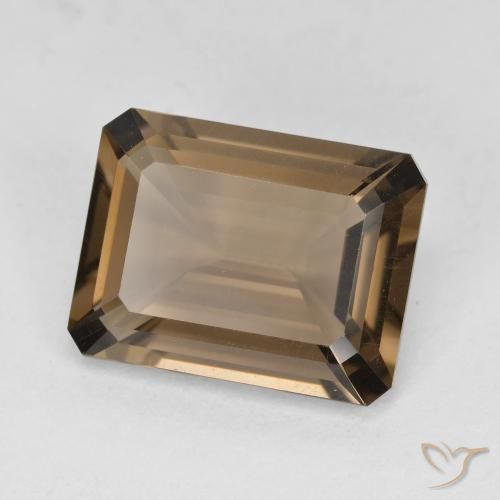 Quartz fumé Marron chaud naturelle Octogone / coupe Émeraude, 5.27 ct, VVS-VS