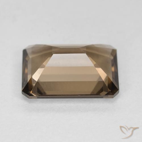 Quartz fumé Marron chaud naturelle Octogone / coupe Émeraude, 5.27 ct, VVS-VS