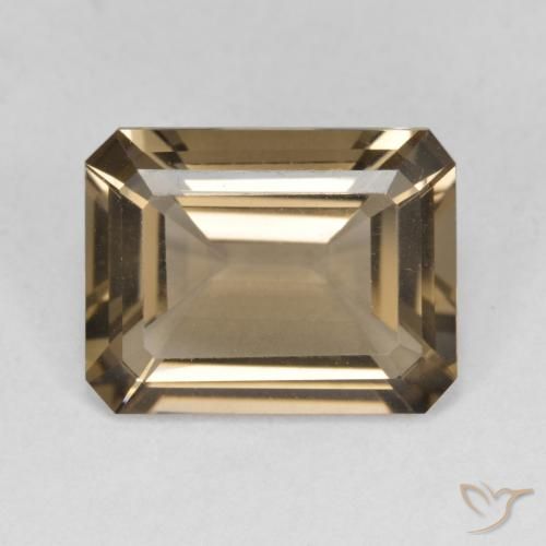 5.23ct Naturel Moka léger Quartz fumé, Taille émeraude, VVS-VS