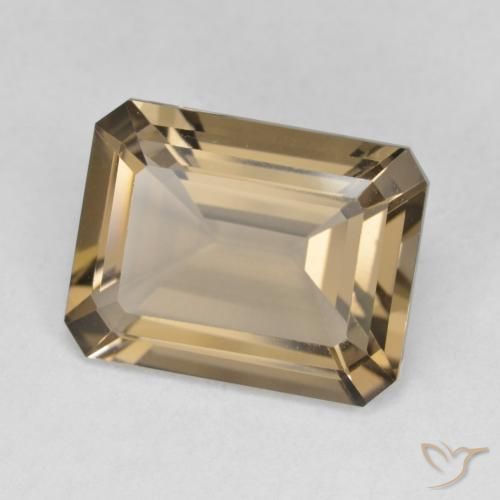 Quartz fumé Moka léger naturelle Octogone / coupe Émeraude, 5.23 ct, VVS-VS