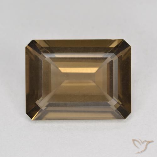 5.38ct Naturel Marron chaud Quartz fumé, Taille émeraude, VVS-VS