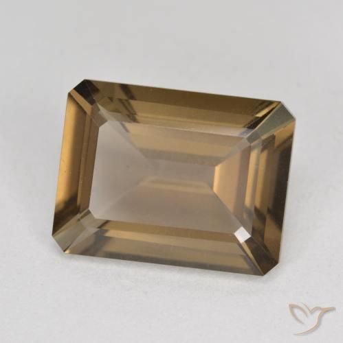Quartz fumé Marron chaud naturelle Octogone / coupe Émeraude, 5.38 ct, VVS-VS