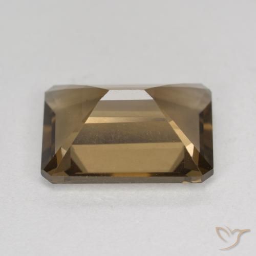 Quartz fumé Marron chaud naturelle Octogone / coupe Émeraude, 5.38 ct, VVS-VS