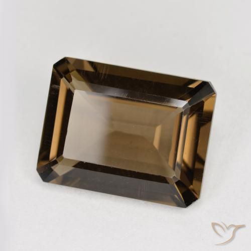 Quartz fumé Brun pain d'épices naturelle Octogone / coupe Émeraude, 5.37 ct, VVS-VS