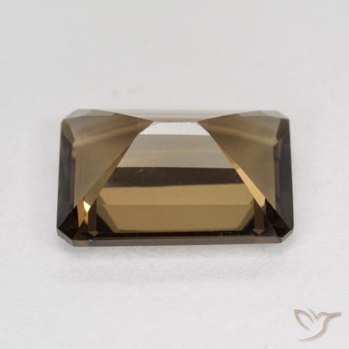 Quartz fumé Brun pain d'épices naturelle Octogone / coupe Émeraude, 5.37 ct, VVS-VS