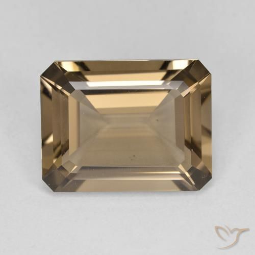 5.51ct Naturel Brun moyen-léger Quartz fumé, Taille émeraude, VVS-VS