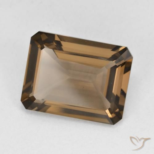Quartz fumé Brun pain d'épices naturelle Octogone / coupe Émeraude, 5.39 ct, VVS-VS