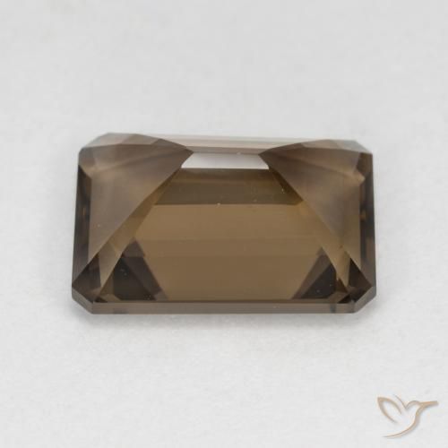 Quartz fumé Brun pain d'épices naturelle Octogone / coupe Émeraude, 5.39 ct, VVS-VS