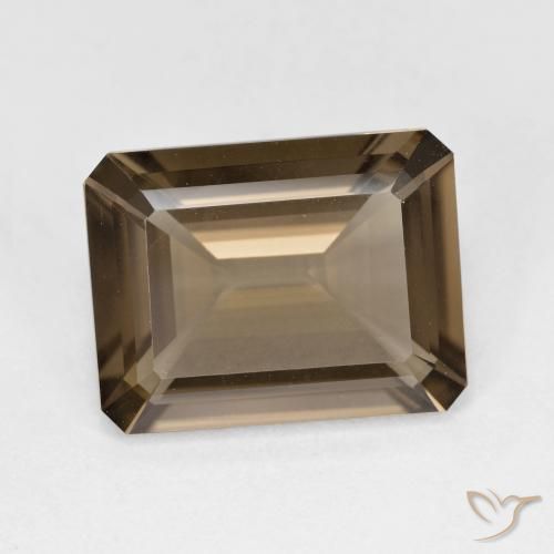 5.20ct Naturel Marron clair Quartz fumé, Taille émeraude, VVS-VS