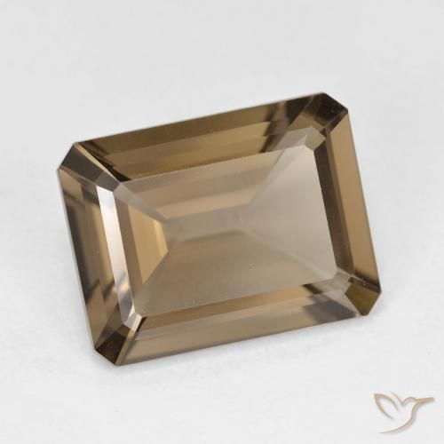 Quartz fumé Marron clair naturelle Octogone / coupe Émeraude, 5.20 ct, VVS-VS