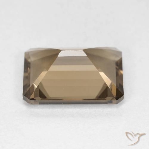 Quartz fumé Marron clair naturelle Octogone / coupe Émeraude, 5.20 ct, VVS-VS