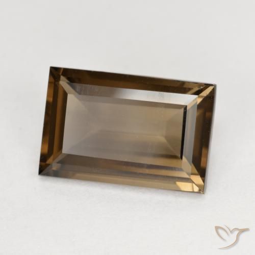 Quartz fumé Brun moyen-foncé naturelle Baquette, 3.58 ct, VVS