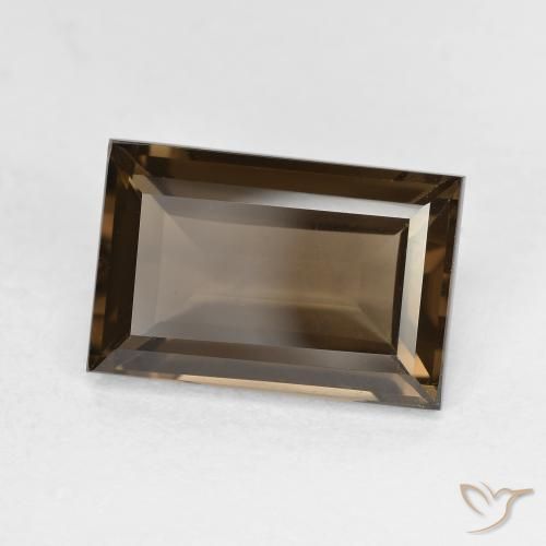 Quartz fumé Brun caryer naturelle Baquette, 3.67 ct, VVS