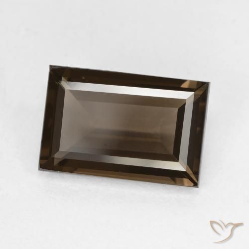 Quartz fumé Marron foncé naturelle Baquette, 3.45 ct, VVS-VS