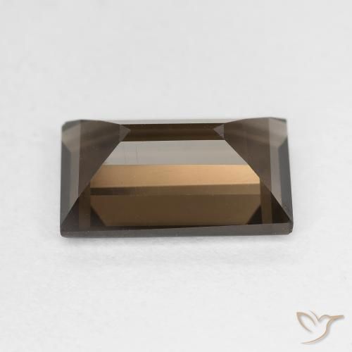 Quartz fumé Marron foncé naturelle Baquette, 3.45 ct, VVS-VS