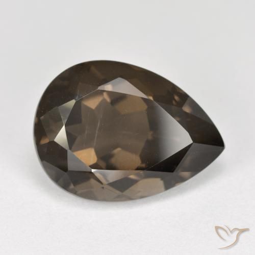 6.95ct Naturel Brun chocolat Quartz fumé, En forme de poire, VS