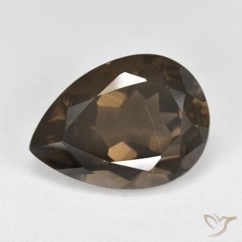 Quartz fumé Brun chocolat naturelle En forme de poire, 6.95 ct, VS