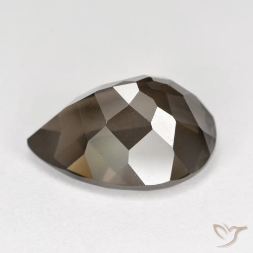 Quartz fumé Brun chocolat naturelle En forme de poire, 6.95 ct, VS