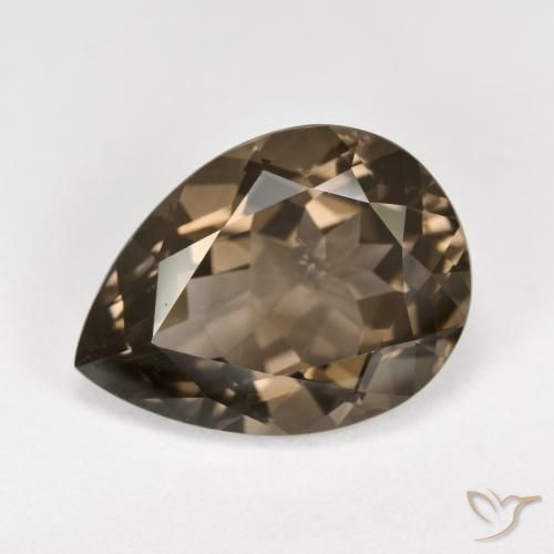 6.19ct Naturel Marron chaud Quartz fumé, En forme de poire, VVS-VS
