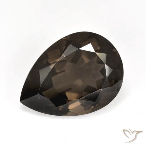 6.50ct Naturel Brun moyen Quartz fumé, En forme de poire, VS