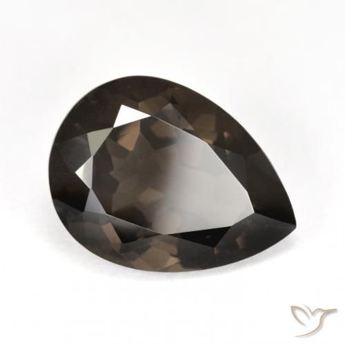 Quartz fumé Brun moyen naturelle En forme de poire, 6.50 ct, VS