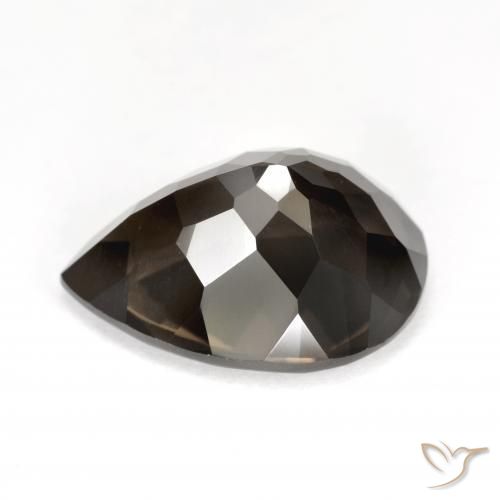 Quartz fumé Brun moyen naturelle En forme de poire, 6.50 ct, VS