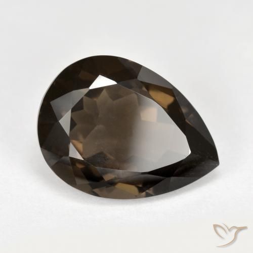 Quartz fumé Brun naturelle En forme de poire, 6.48 ct, VS