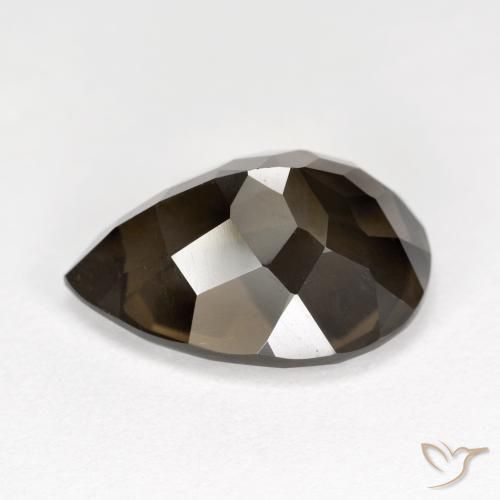 Quartz fumé Brun naturelle En forme de poire, 6.48 ct, VS