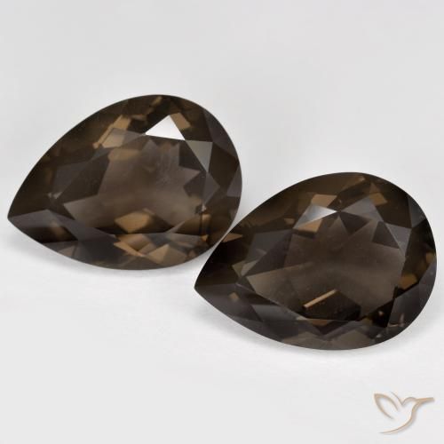 12.60ctw Naturel Brun Quartz fumé, En forme de poire, VS